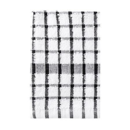 Ritz Concepts Cordinate Check Dish Cloth 100% Cotton Terry White/Black, PK12 20814